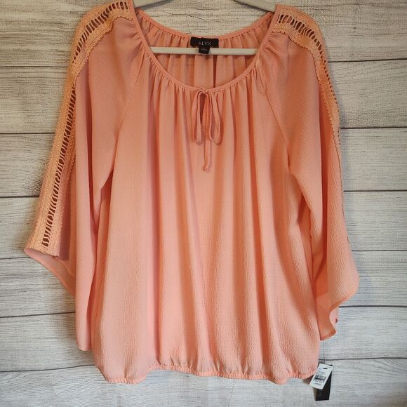 Alyx Large NWT apricot flowy Tunic blouse - Picture 1 of 10